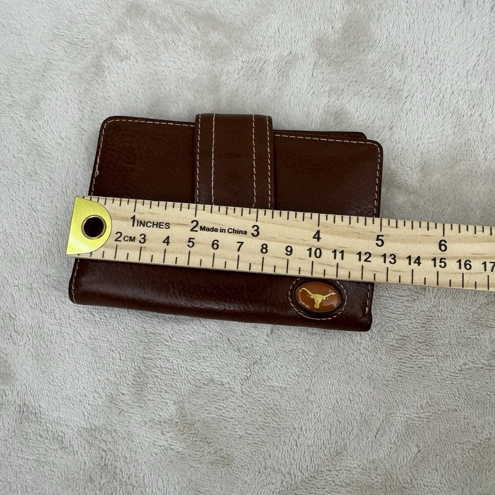 Fossil Texas Longhorns Brown Genuine Leather Bifold Tab Wallet Organizer NCAA